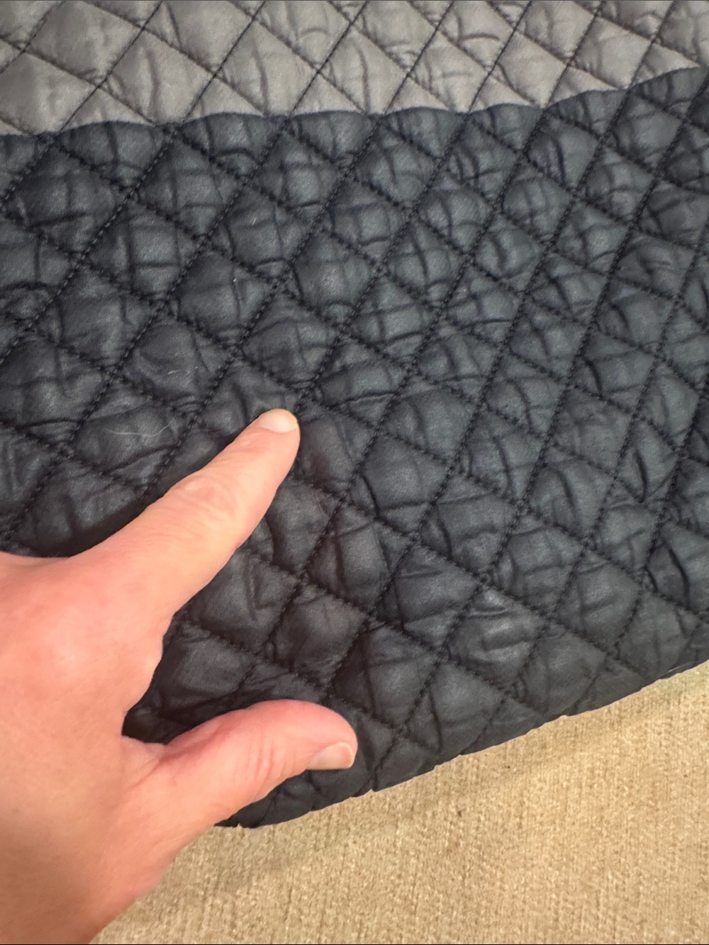MZ Wallace Black & Magnet Gray Quilted Metro Tote Size Large - Picture 10 of 11